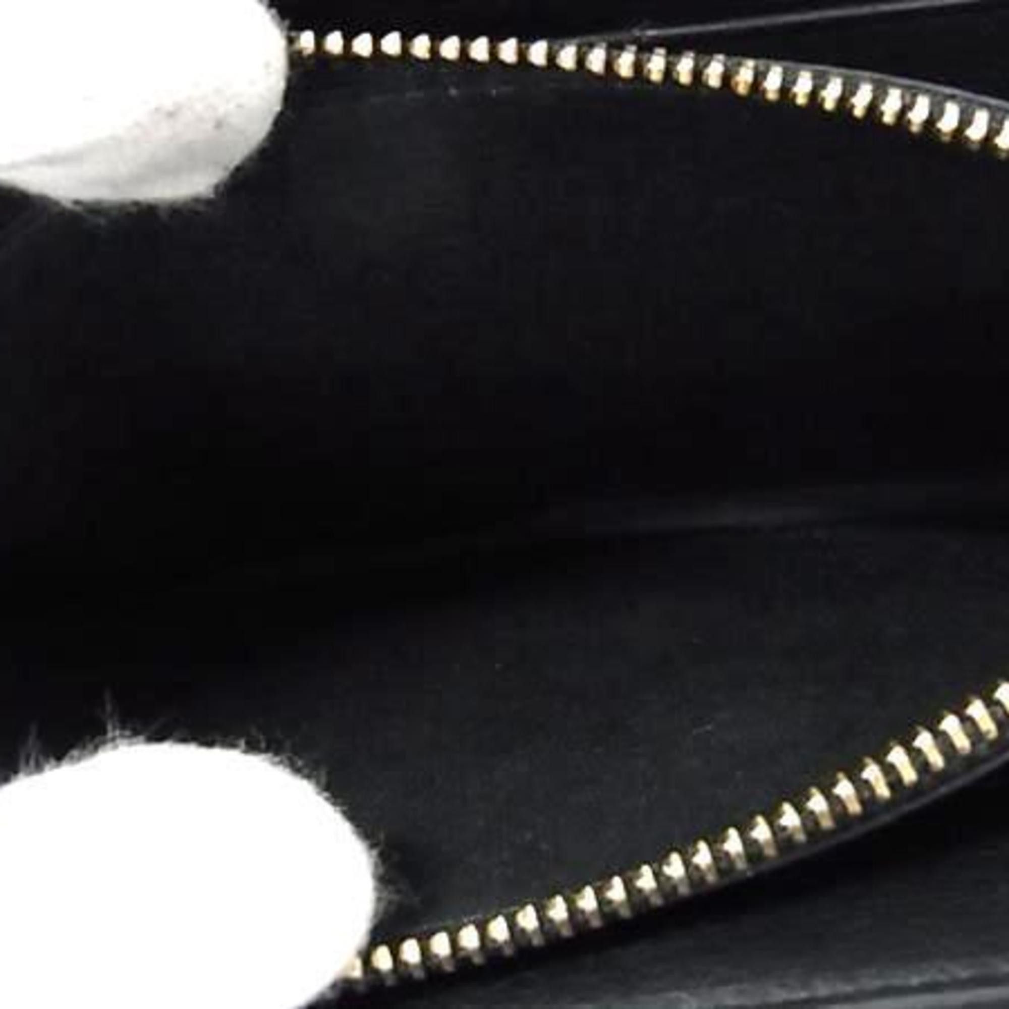 Salvatore Ferragamo Gancini Wallet IY-22D184 Black Leather Women's Tri-fold Long