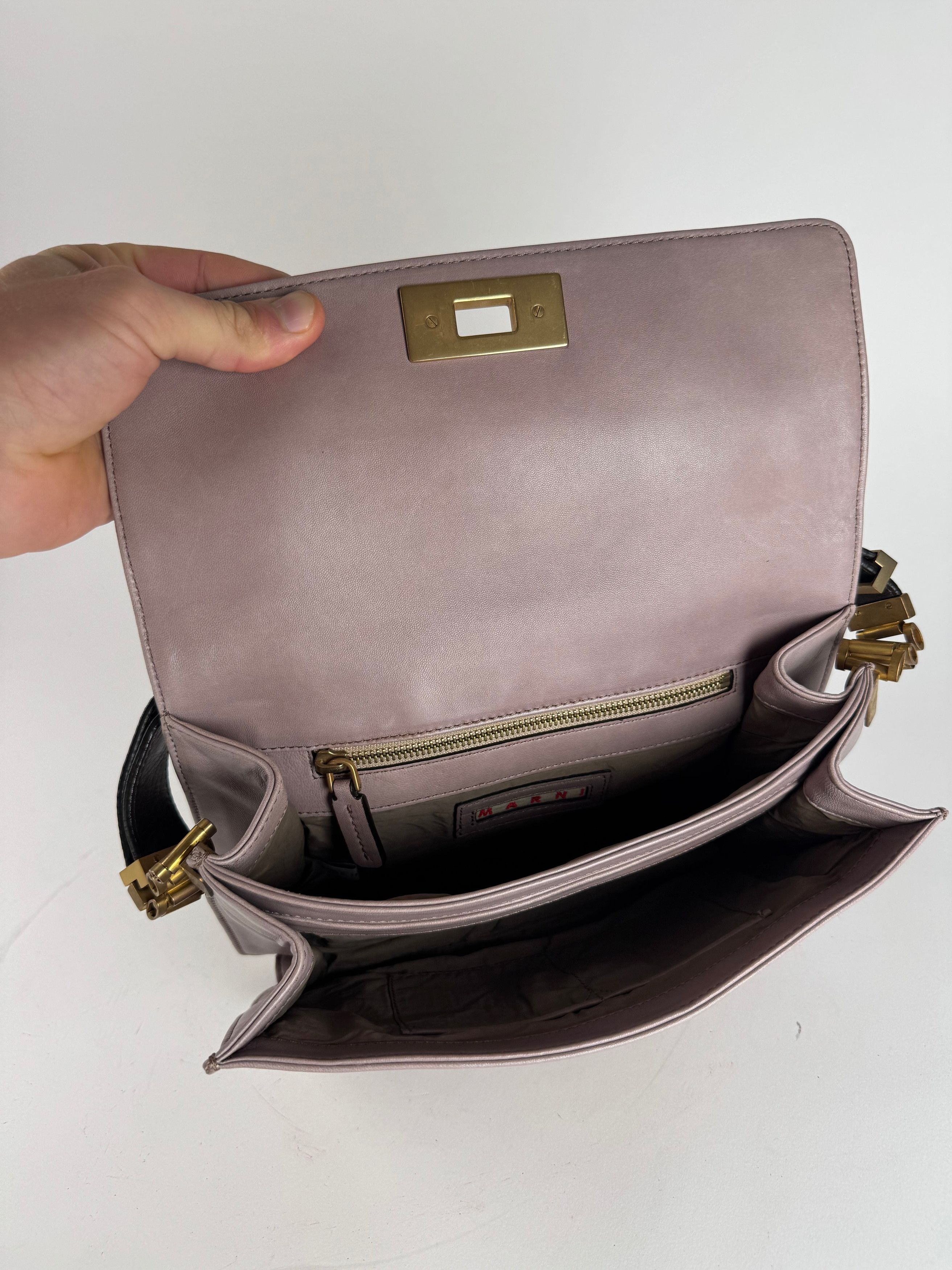 Marni Vintage Leather Bag purple Size ONE SIZE - 4 Thumbnail