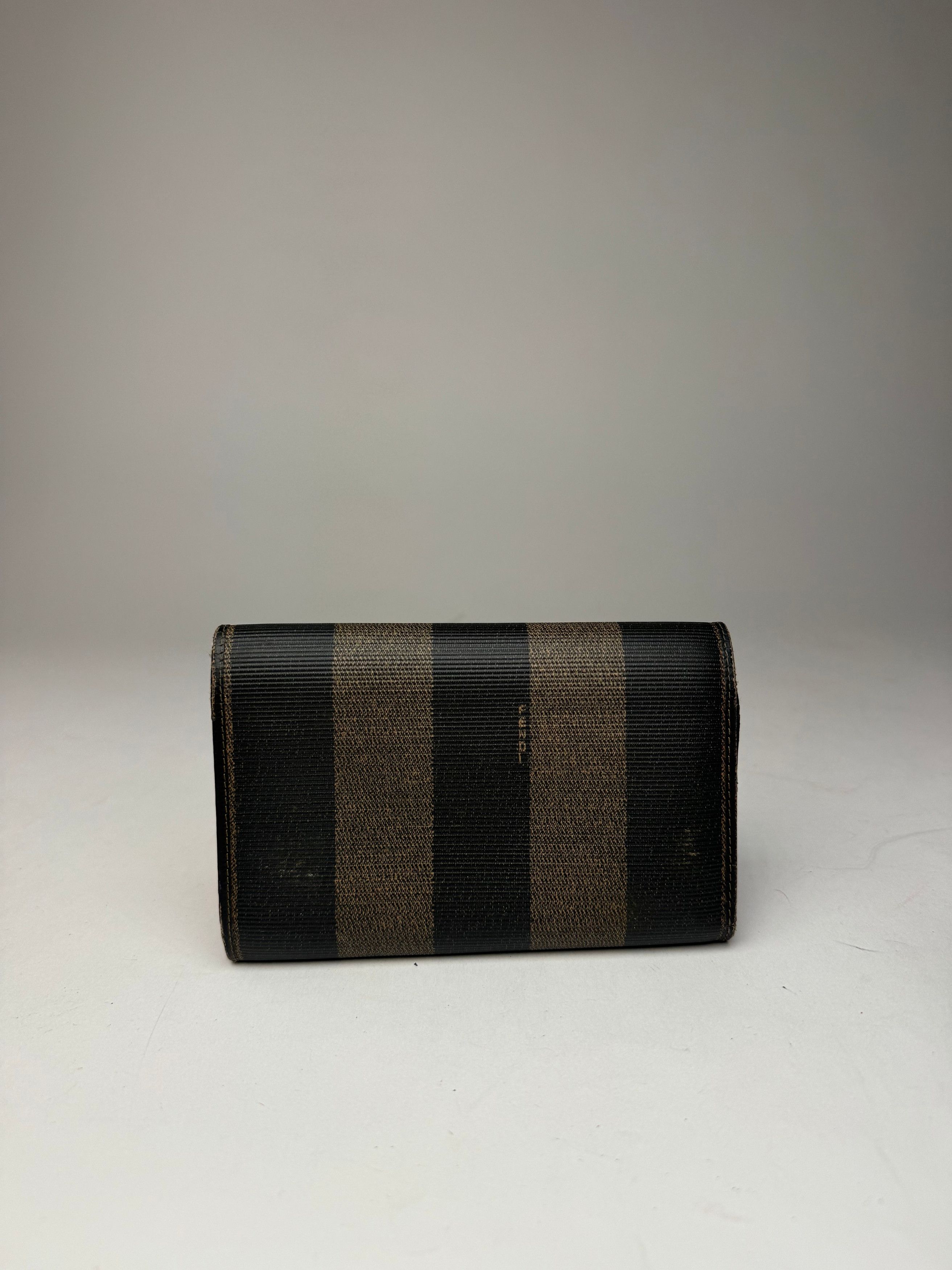 Fendi Vintage Striped Wallet black brown Size ONE SIZE - 8 Thumbnail