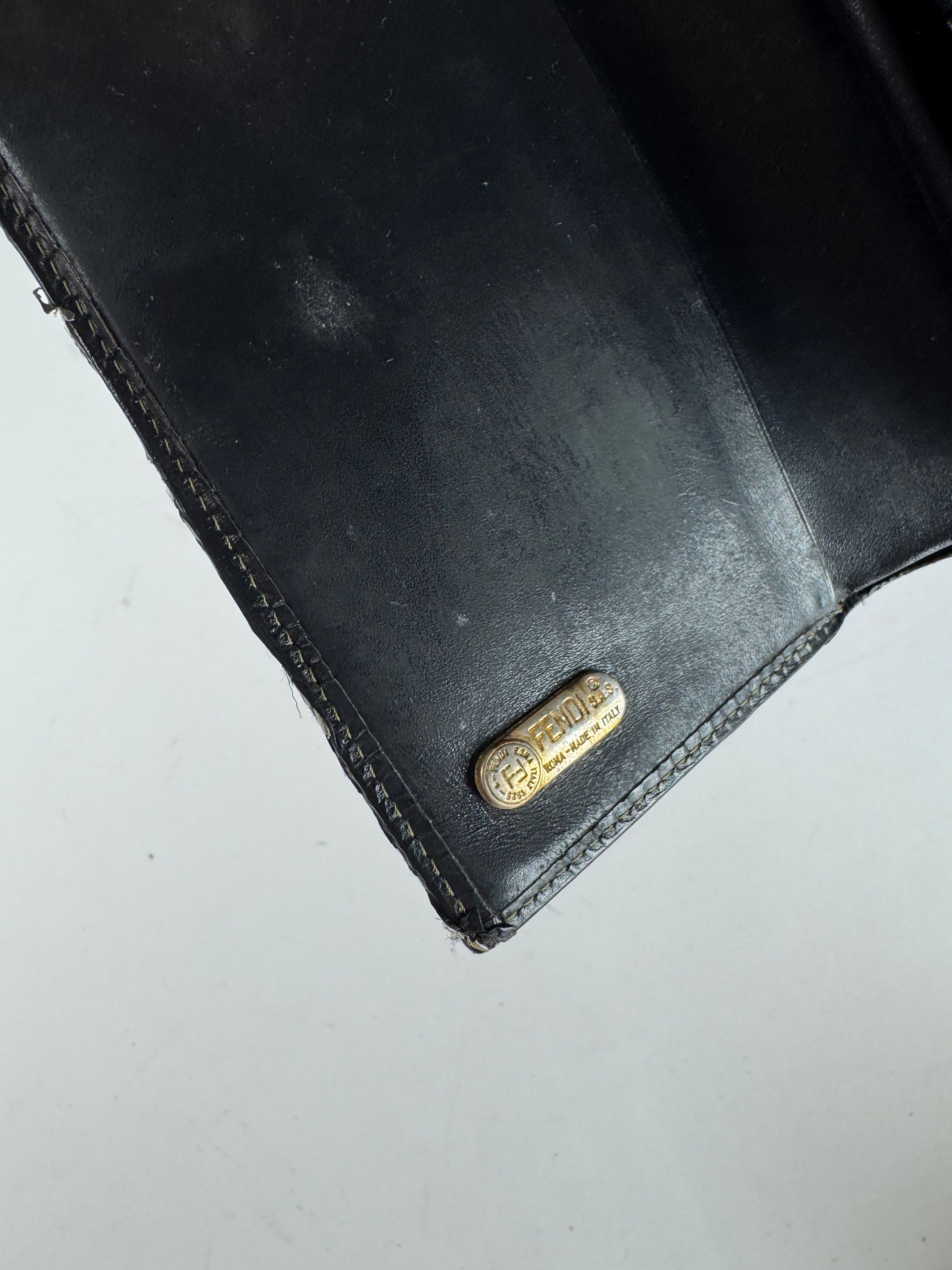 Fendi Vintage Striped Wallet black brown Size ONE SIZE - 4 Thumbnail