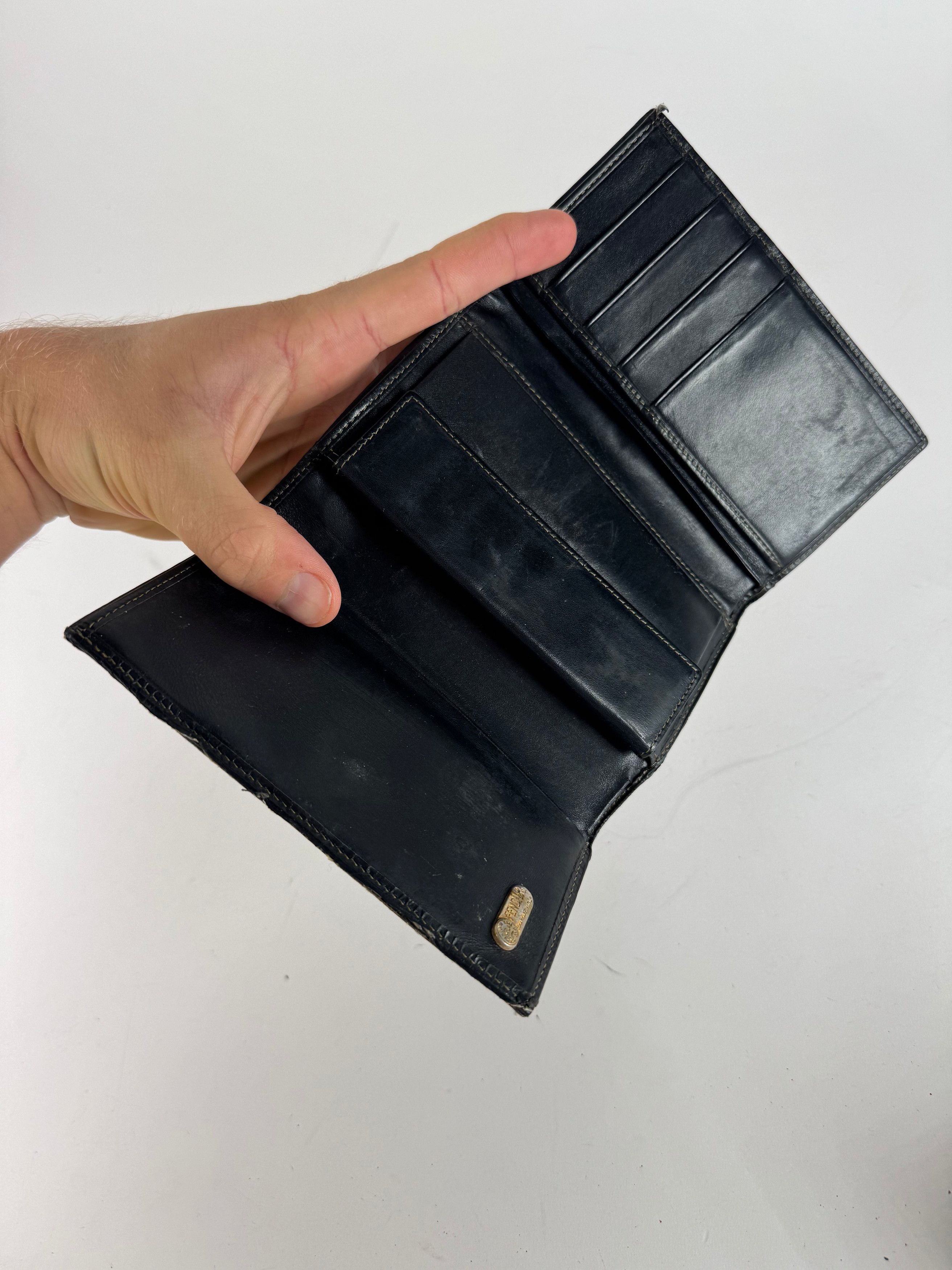 Fendi Vintage Striped Wallet black brown Size ONE SIZE - 5 Thumbnail