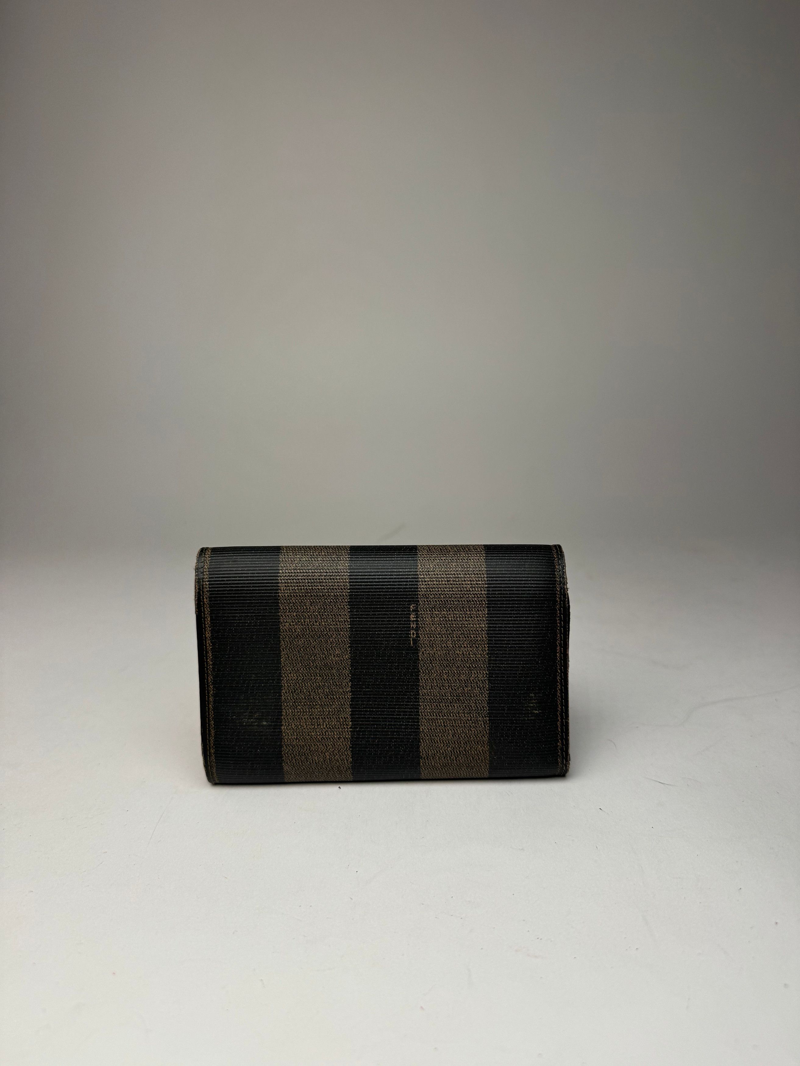 Fendi Vintage Striped Wallet black brown Size ONE SIZE - 12 Thumbnail