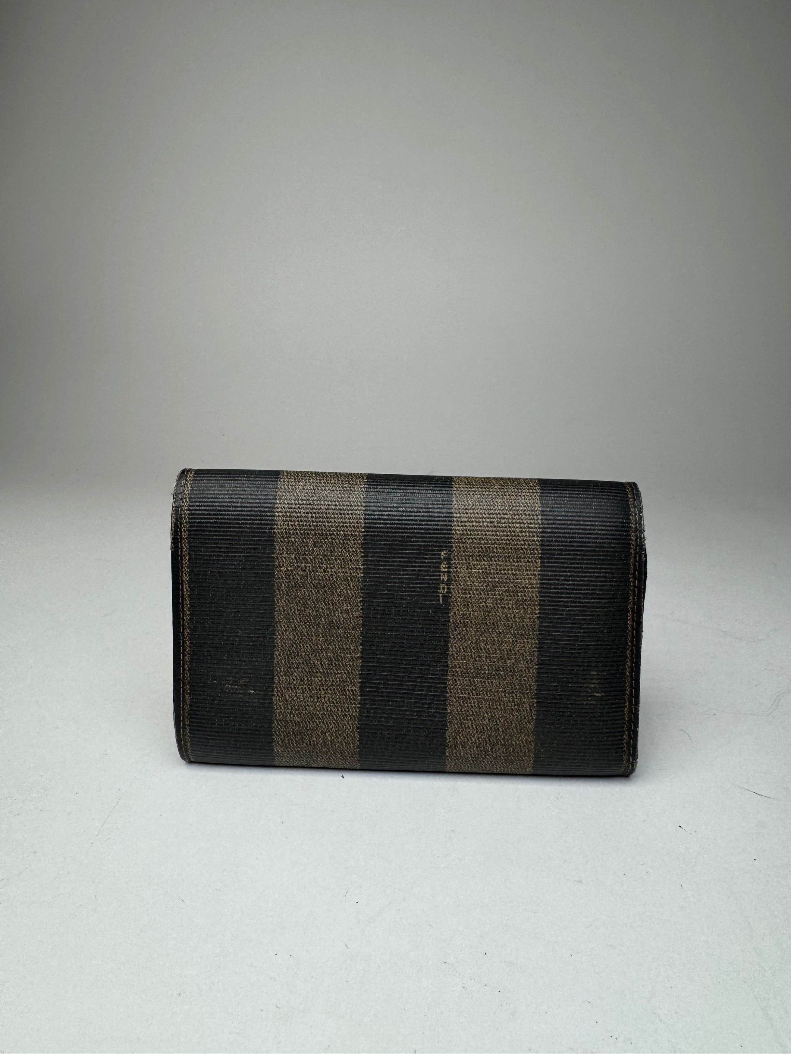 Fendi Vintage Striped Wallet black brown Size ONE SIZE - 2 Thumbnail