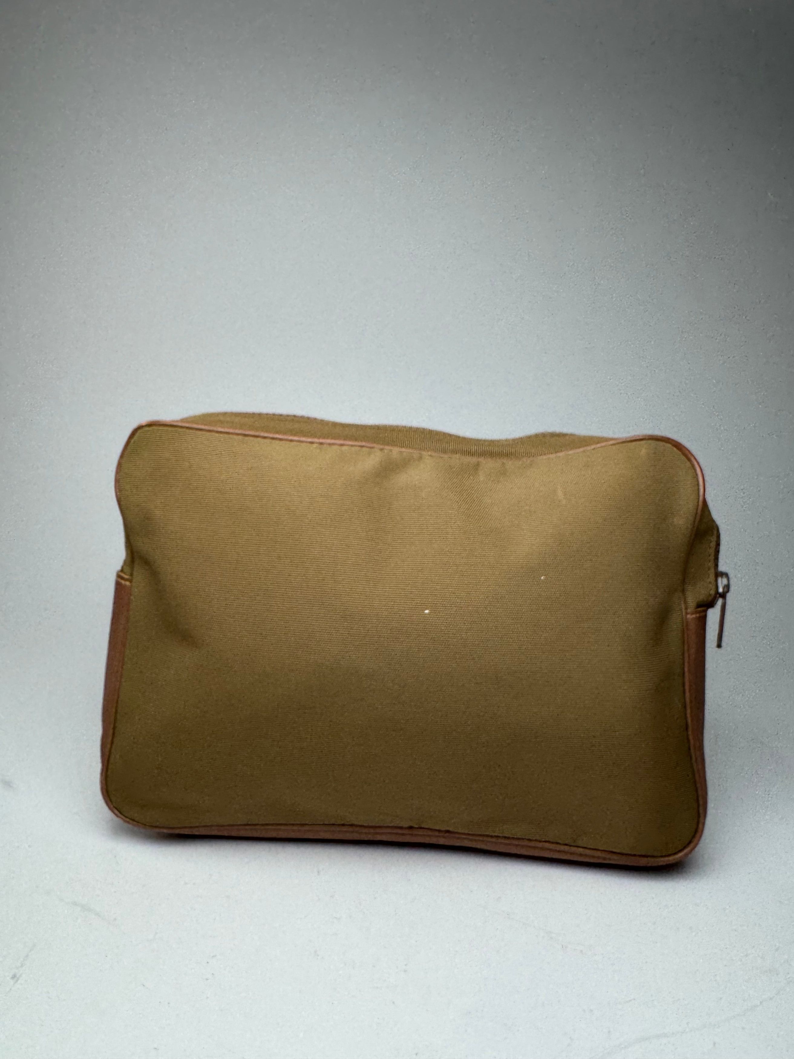 Courreges Vintage Polyester Leather Clutch Khaki Brown Size ONE SIZE - 2 Thumbnail