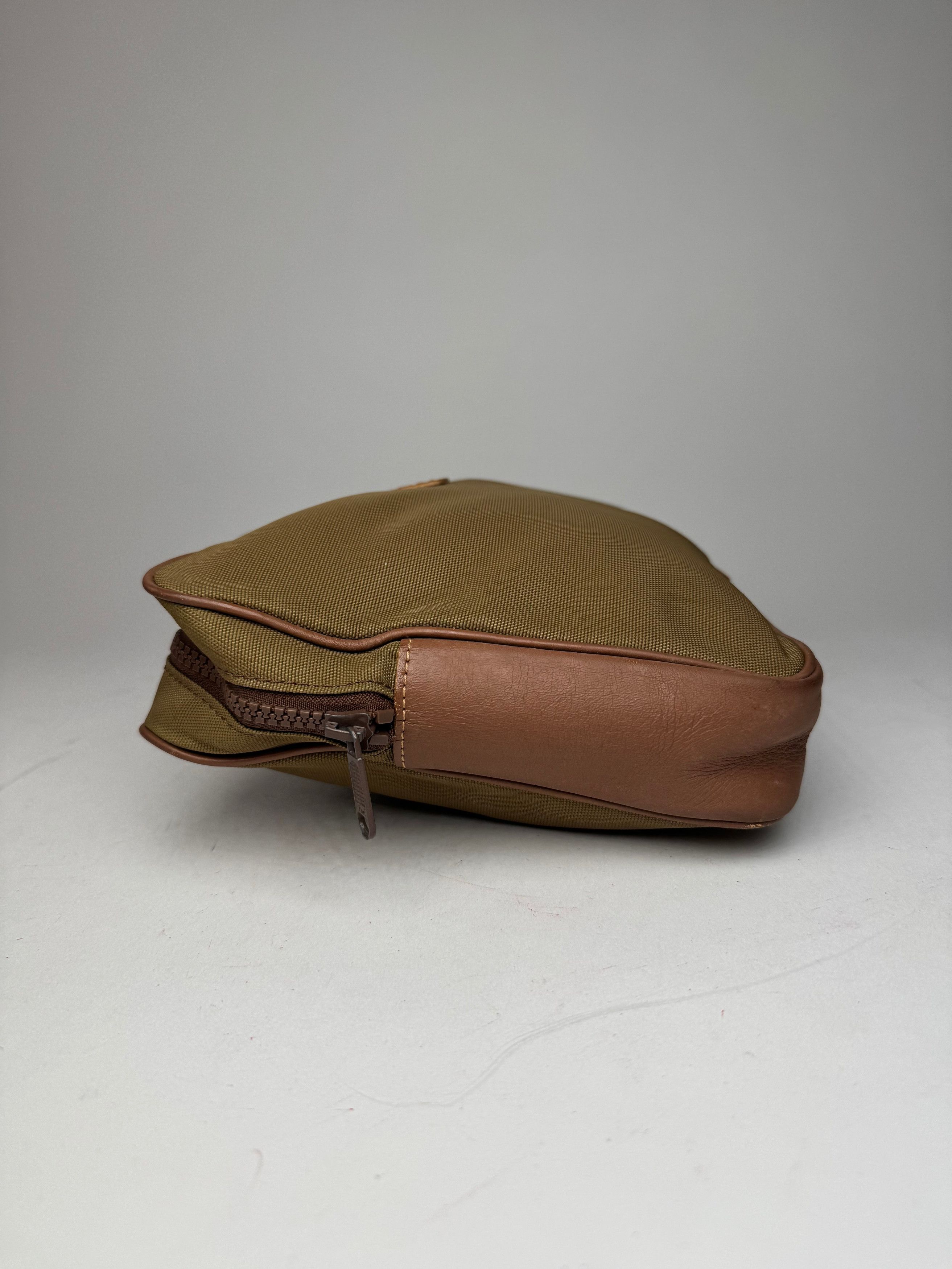 Courreges Vintage Polyester Leather Clutch Khaki Brown Size ONE SIZE - 5 Thumbnail
