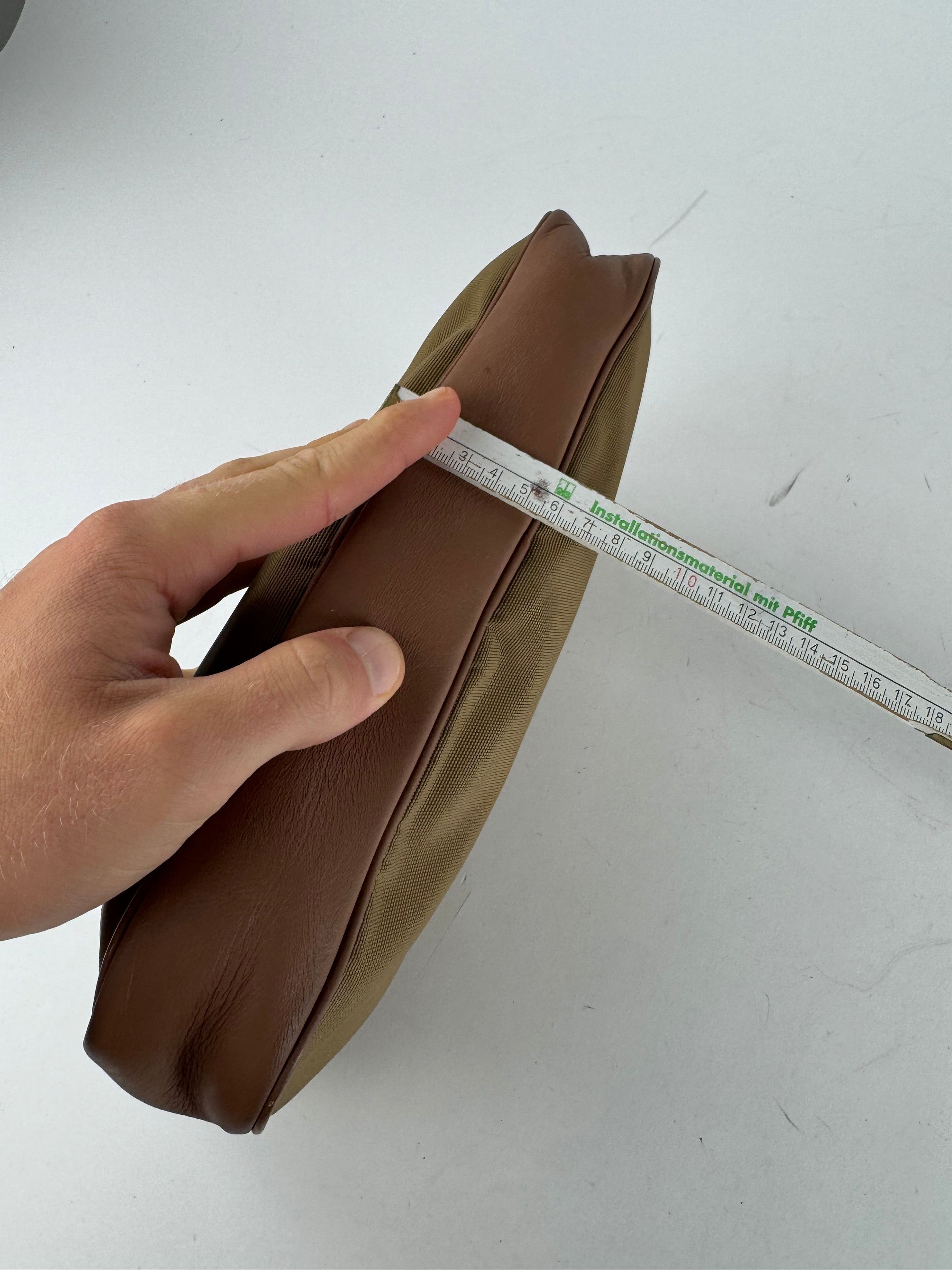 Courreges Vintage Polyester Leather Clutch Khaki Brown Size ONE SIZE - 12 Thumbnail