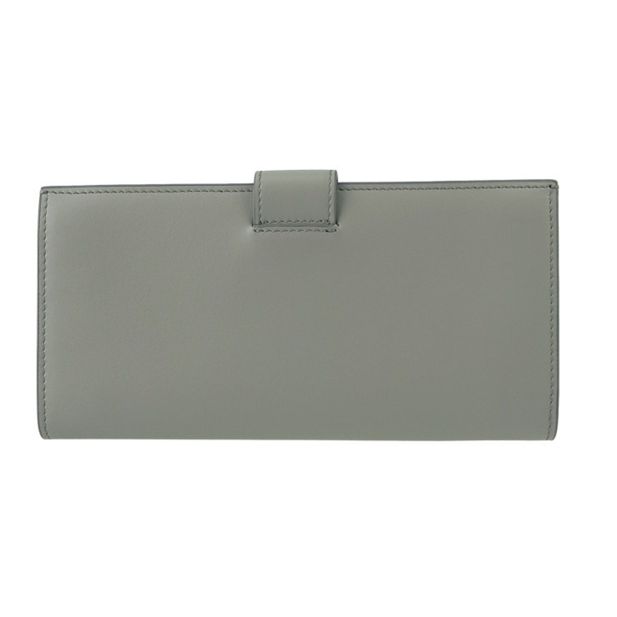 Prada PRADA City Calfskin Tab Wallet 1MV025 Light Gray Leather Women's Bifold Long Size ONE SIZE - 3 Thumbnail