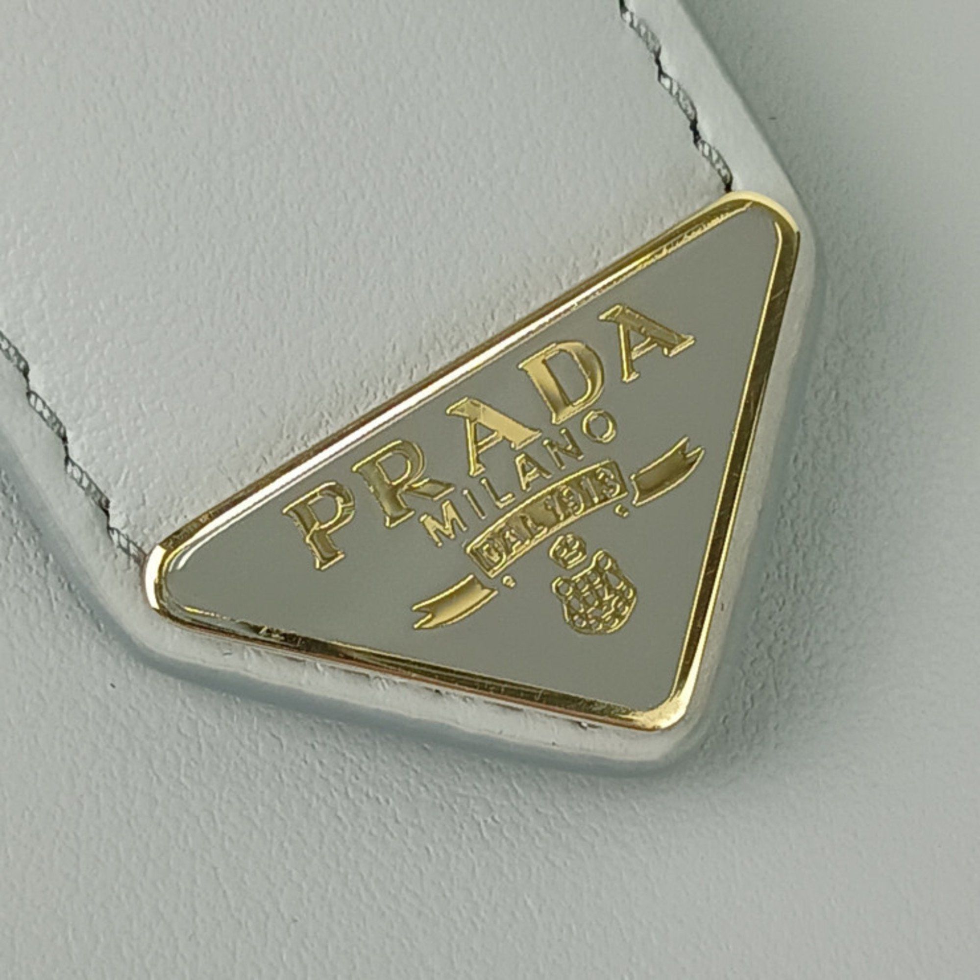 Prada PRADA City Calfskin Tab Wallet 1MV025 Light Gray Leather Women's Bifold Long Size ONE SIZE - 6 Thumbnail