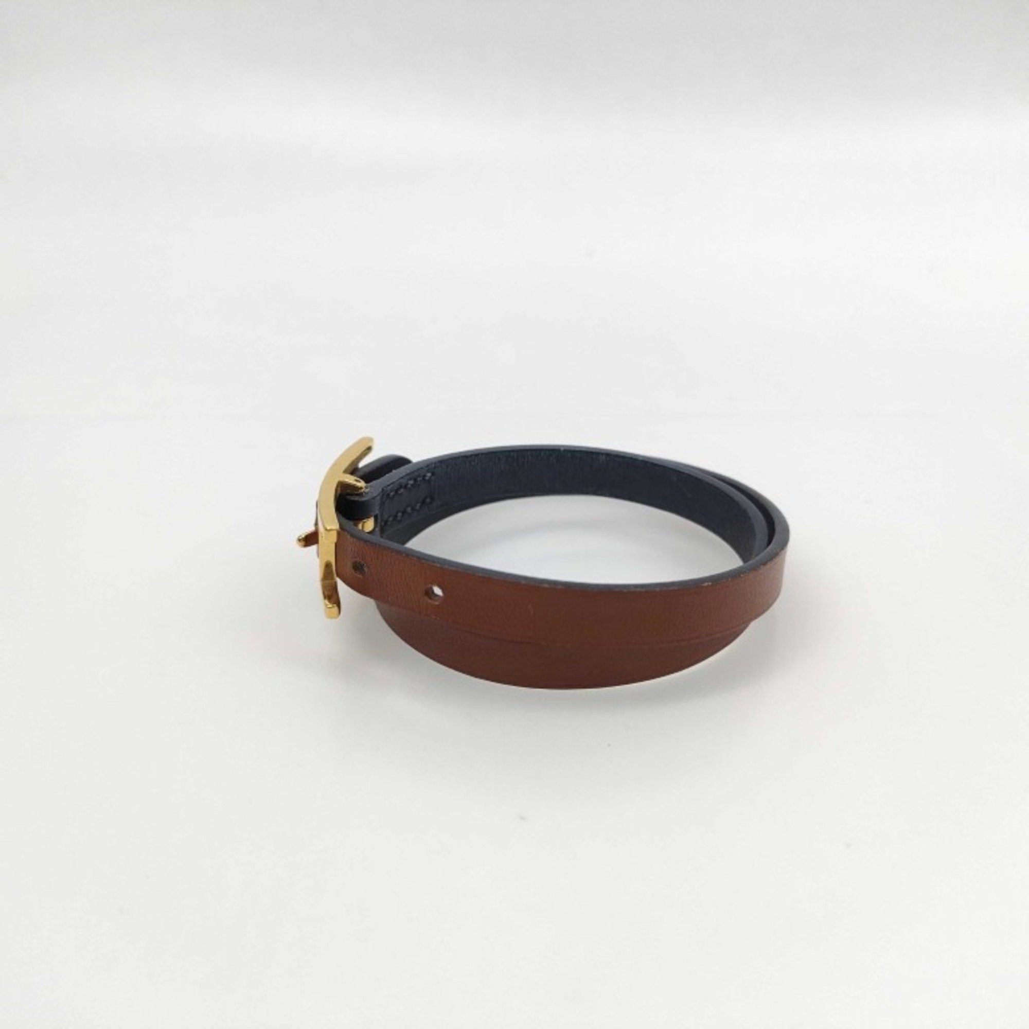 Hermes HERMES B-Api Brown Leather Double Tour Bracelet for Women Size ONE SIZE - 3 Thumbnail