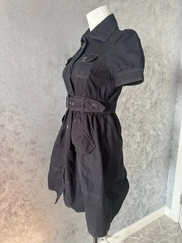 Burberry Burberry Black Cotton Blend Midi Dress Size M / US 6-8 / IT 42-44 - 3 Thumbnail