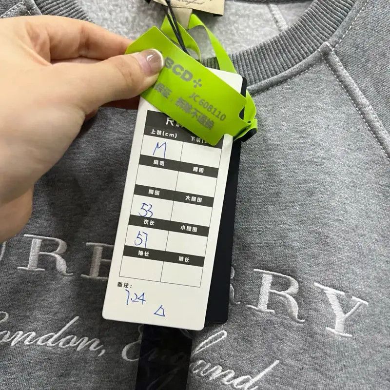 Burberry Burberry Gray Cotton Logo Sweatshirt for Women Size M / US 6-8 / IT 42-44 - 5 Thumbnail