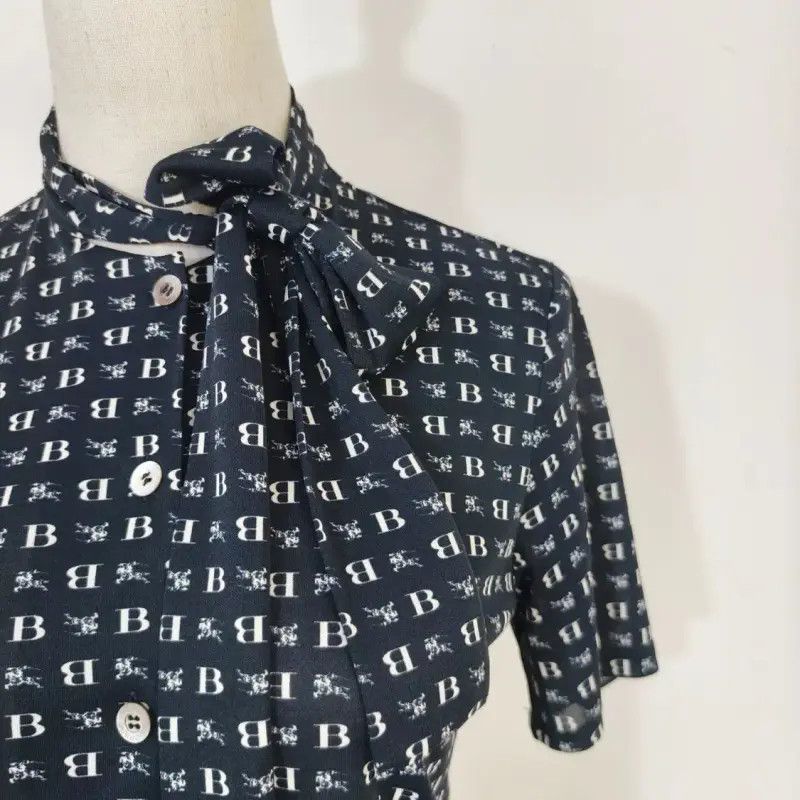 Burberry Burberry Summer Navy Blue Polyester Shirt Size M / US 6-8 / IT 42-44 - 2 Thumbnail