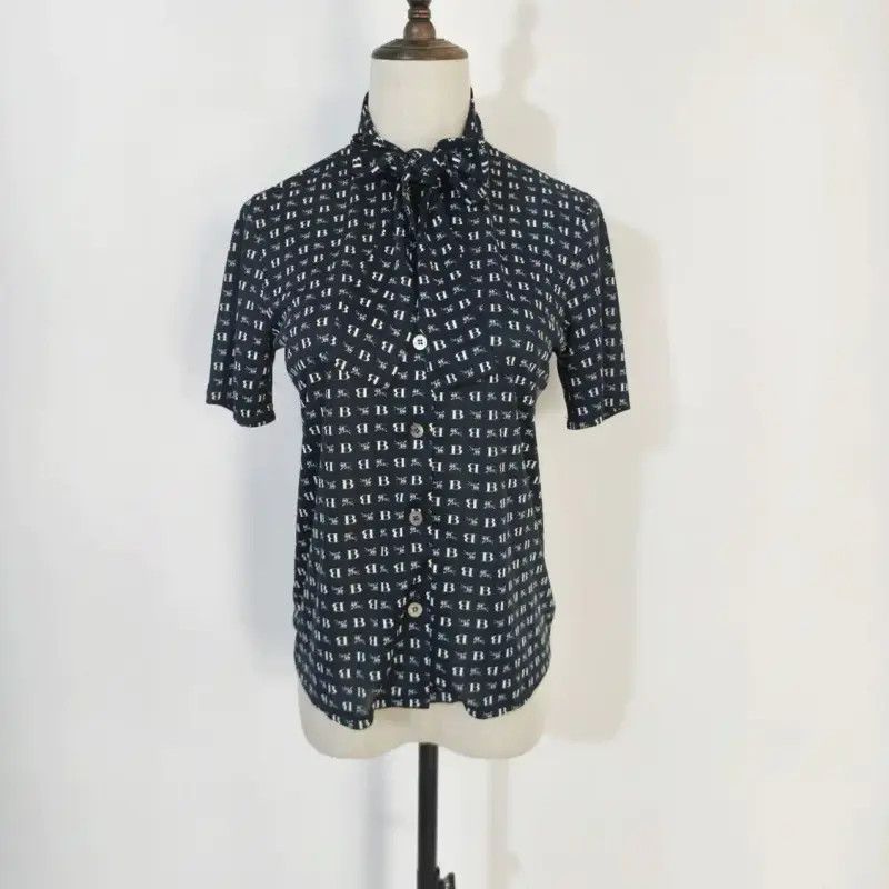 Burberry Burberry Summer Navy Blue Polyester Shirt Size M / US 6-8 / IT 42-44 - 5 Thumbnail