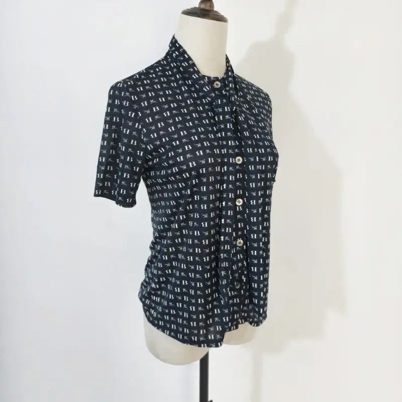 Burberry Burberry Summer Navy Blue Polyester Shirt Size M / US 6-8 / IT 42-44 - 4 Thumbnail