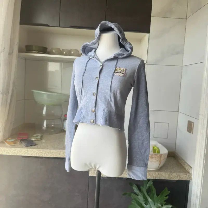 Burberry Burberry Gray Cotton Cropped Long Sleeve Hoodie Size M / US 6-8 / IT 42-44 - 7 Thumbnail