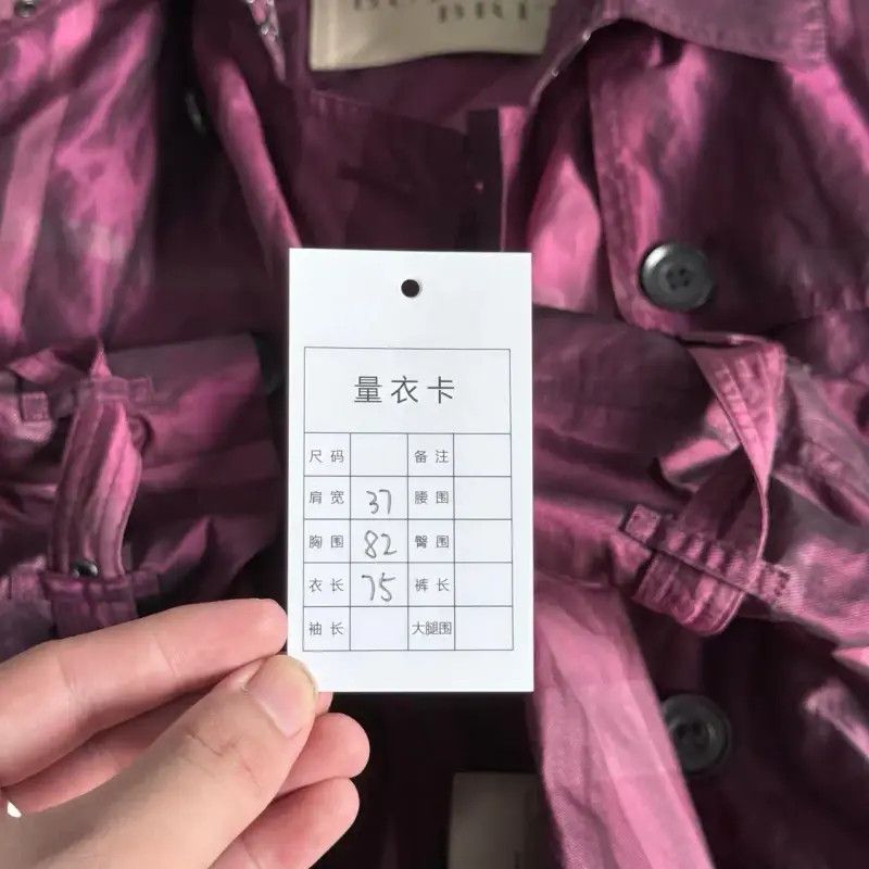 Burberry Burberry Women's Purple Cotton Trench Coat Size ONE SIZE - 8 Thumbnail