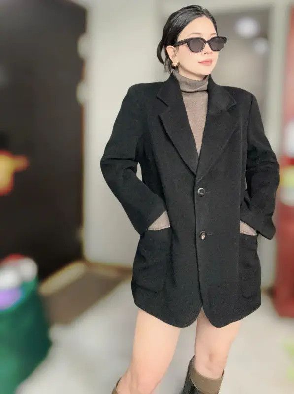 Burberry Burberry Black Wool Women's Coat Size ONE SIZE - 3 Thumbnail