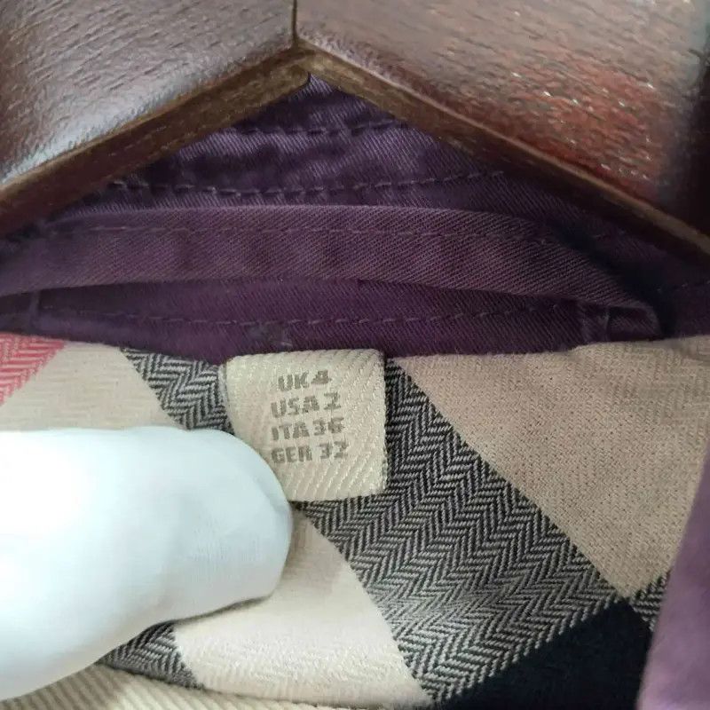 Burberry Burberry Purple Cotton Short Coat for Women Size S / US 4 / IT 40 - 4 Thumbnail