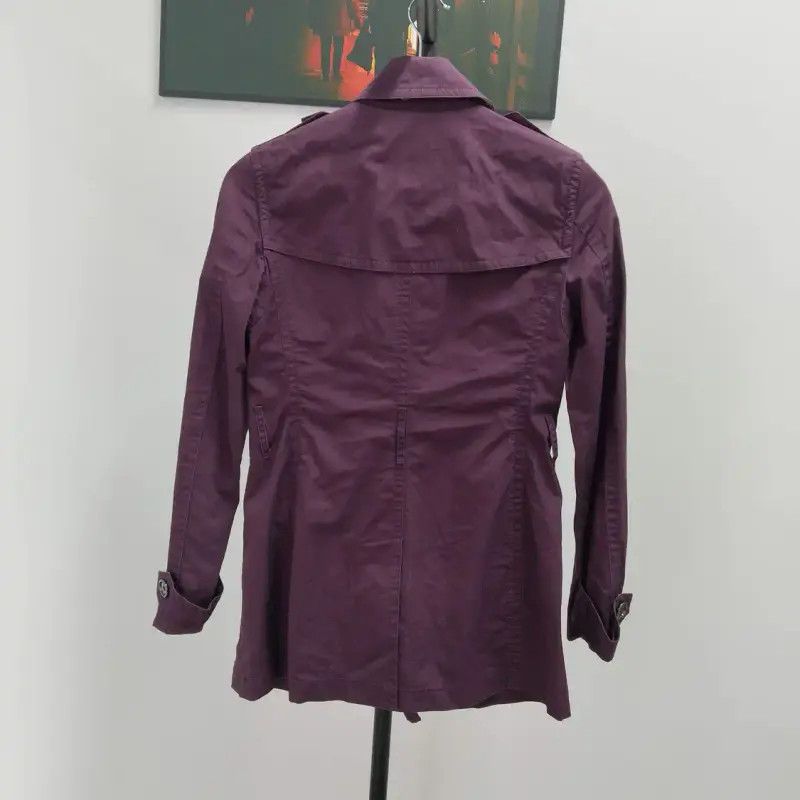 Burberry Burberry Purple Cotton Short Coat for Women Size S / US 4 / IT 40 - 2 Thumbnail