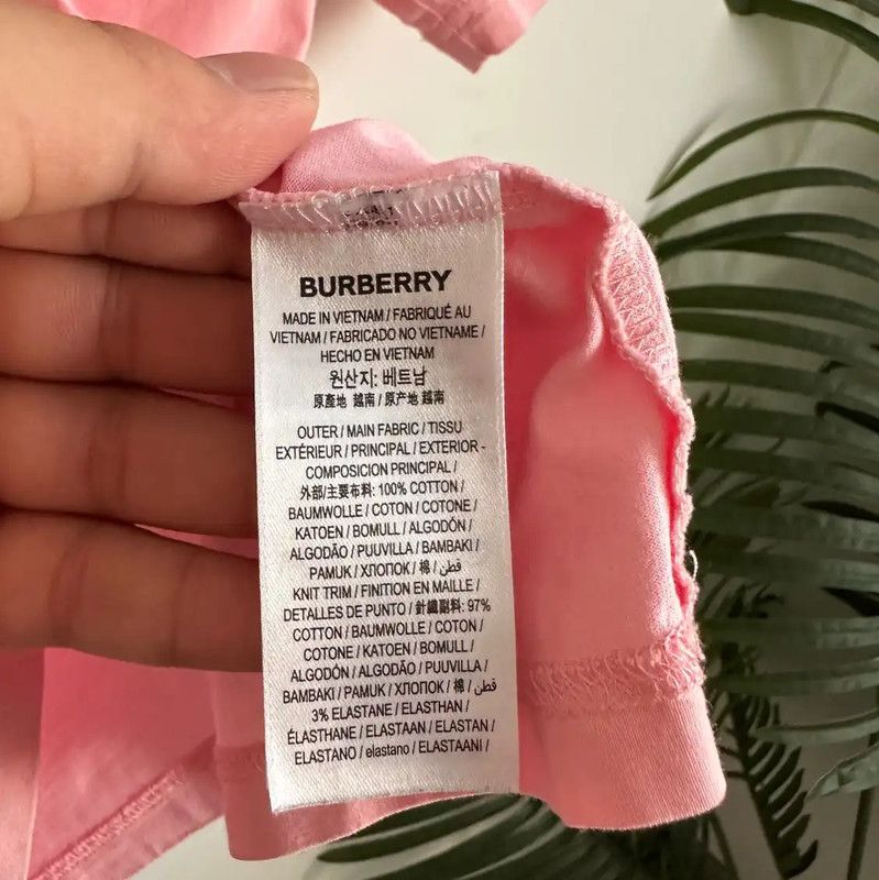 Burberry Burberry Pink Cotton Logo T-Shirt for Women Size S / US 4 / IT 40 - 5 Thumbnail