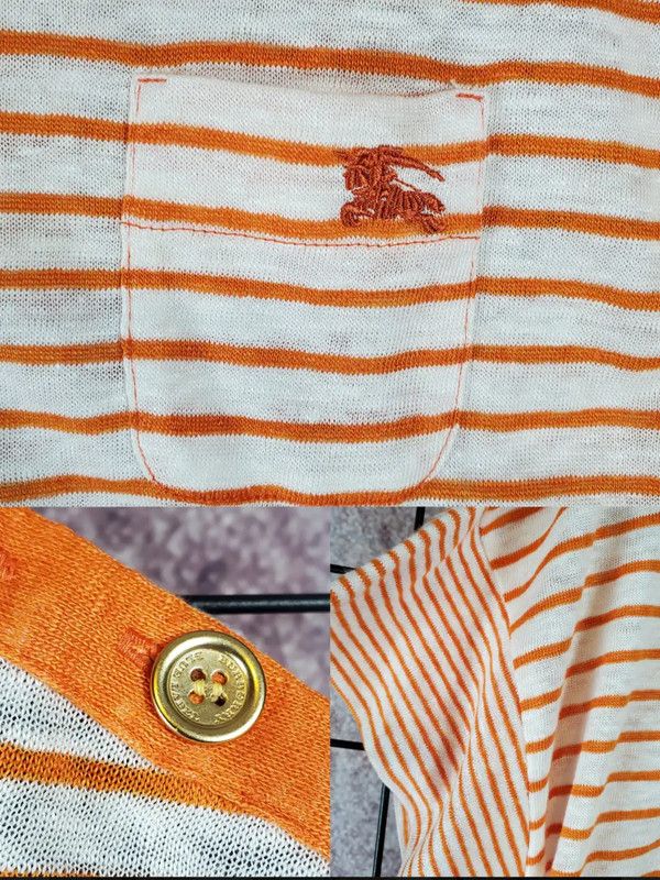 Burberry Burberry Summer Orange Striped Short Sleeve Tee Size M / US 6-8 / IT 42-44 - 8 Thumbnail