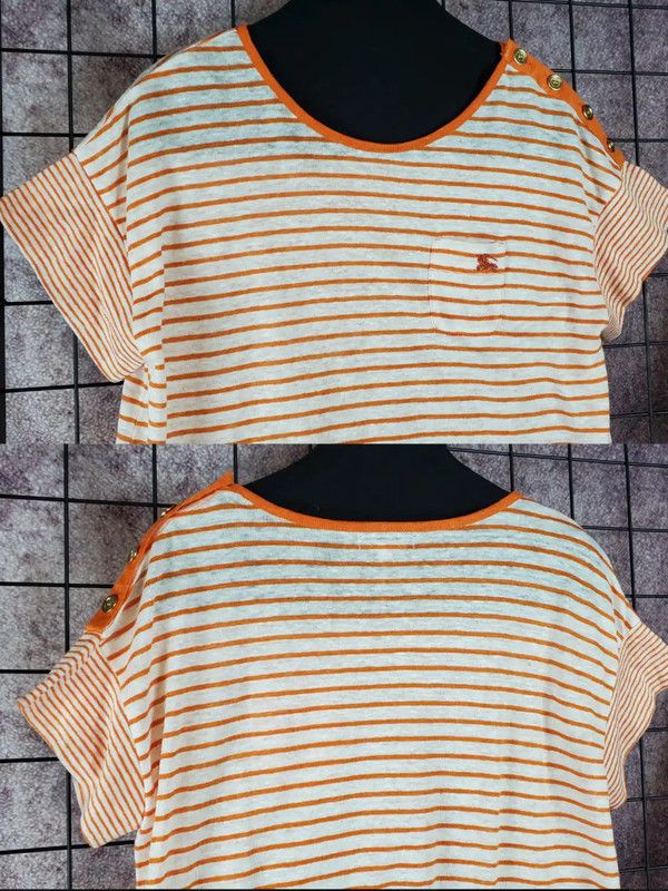 Burberry Burberry Summer Orange Striped Short Sleeve Tee Size M / US 6-8 / IT 42-44 - 5 Thumbnail