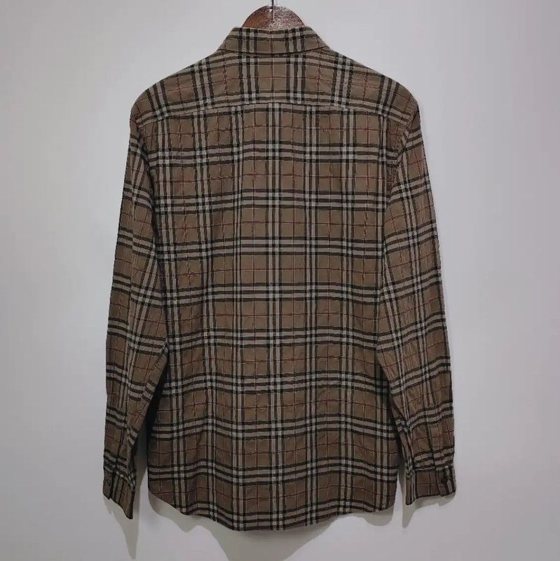Burberry Burberry Women's Brown Check Cotton Shirt Size L / US 10 / IT 46 - 2 Thumbnail