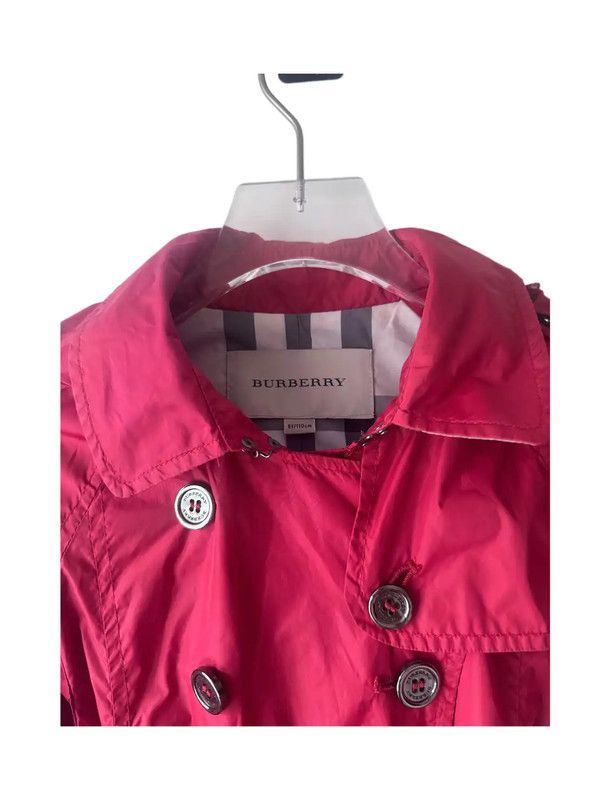 Burberry Burberry Spring Autumn Red Nylon Trench Coat Size XS / US 0-2 / IT 36-38 - 6 Thumbnail