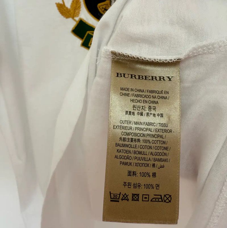 Burberry Burberry Embroidered White Cotton T-Shirt Size S / US 4 / IT 40 - 6 Thumbnail
