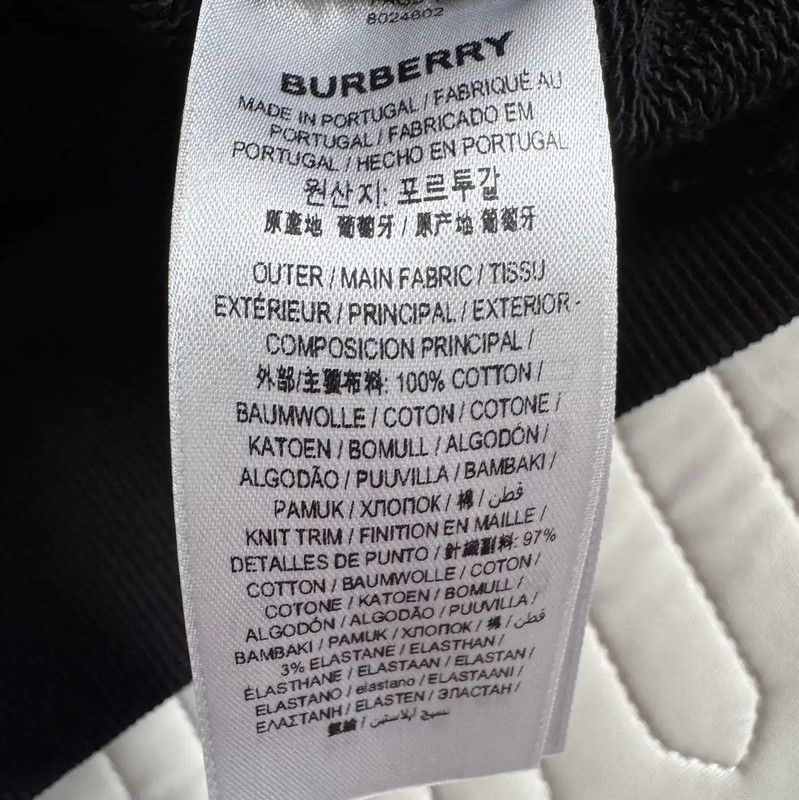 Burberry Burberry Black Cotton Embroidered Cropped Sweatshirt Size L / US 10 / IT 46 - 7 Thumbnail