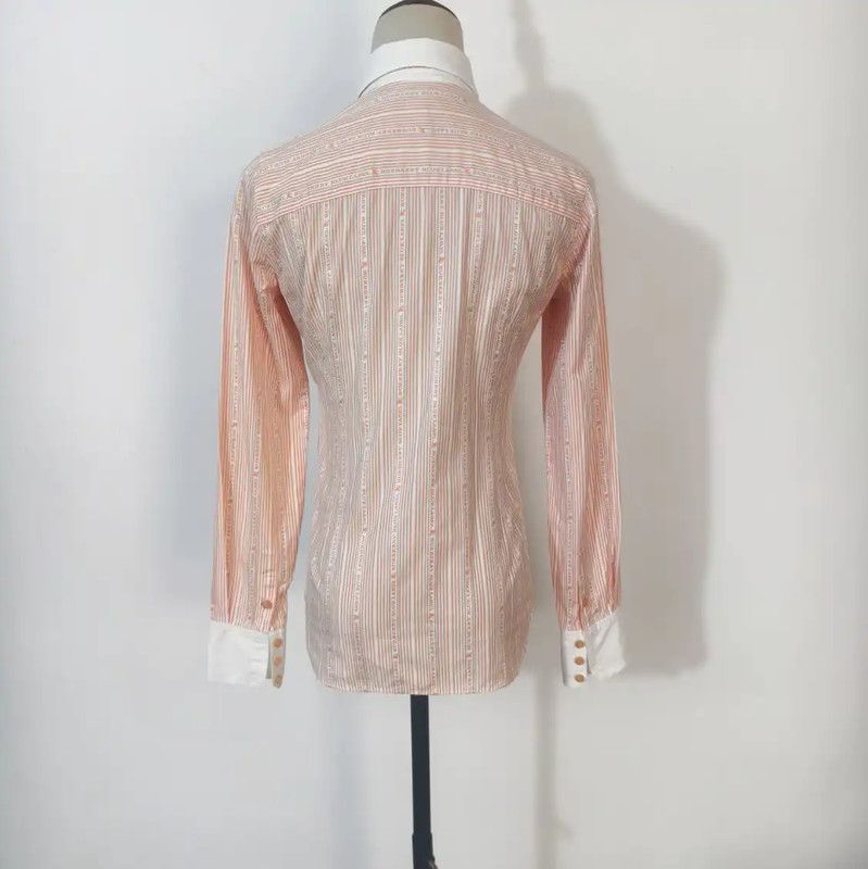 Burberry Burberry Orange Striped Cotton Shirt for Women Size S / US 4 / IT 40 - 5 Thumbnail