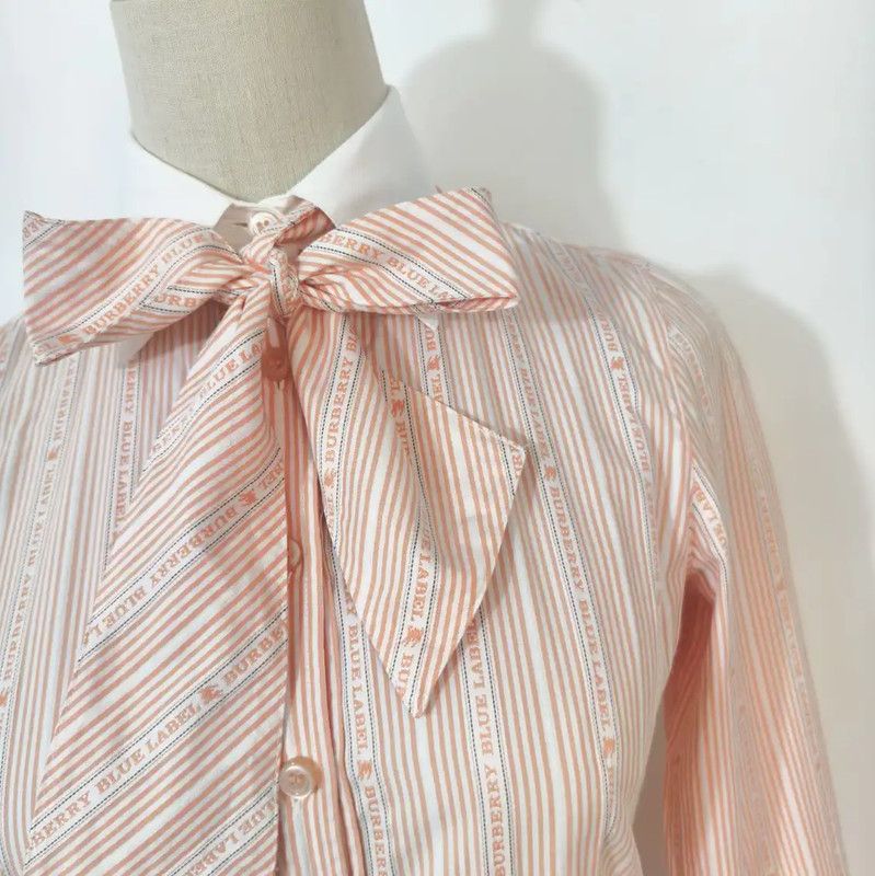 Burberry Burberry Orange Striped Cotton Shirt for Women Size S / US 4 / IT 40 - 2 Thumbnail