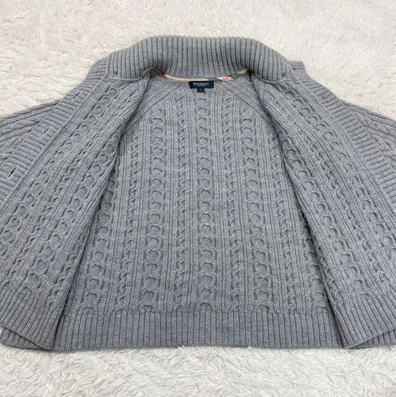 Burberry Burberry Gray Wool Short Sleeve Cardigan Size S / US 4 / IT 40 - 8 Thumbnail