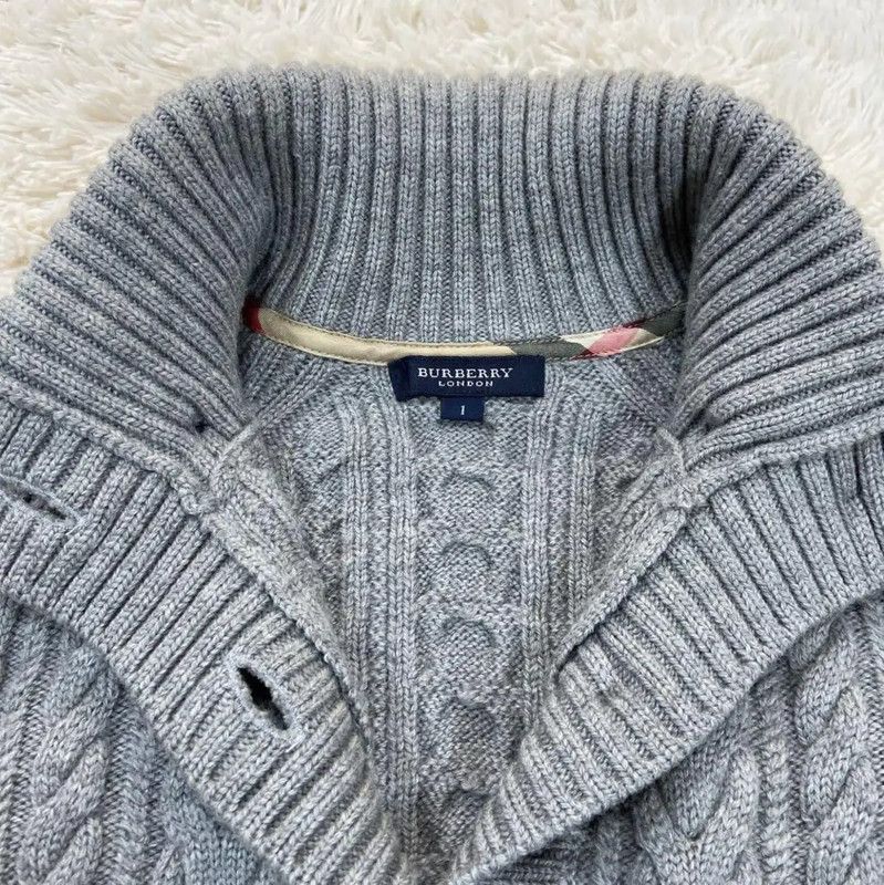 Burberry Burberry Gray Wool Short Sleeve Cardigan Size S / US 4 / IT 40 - 7 Thumbnail