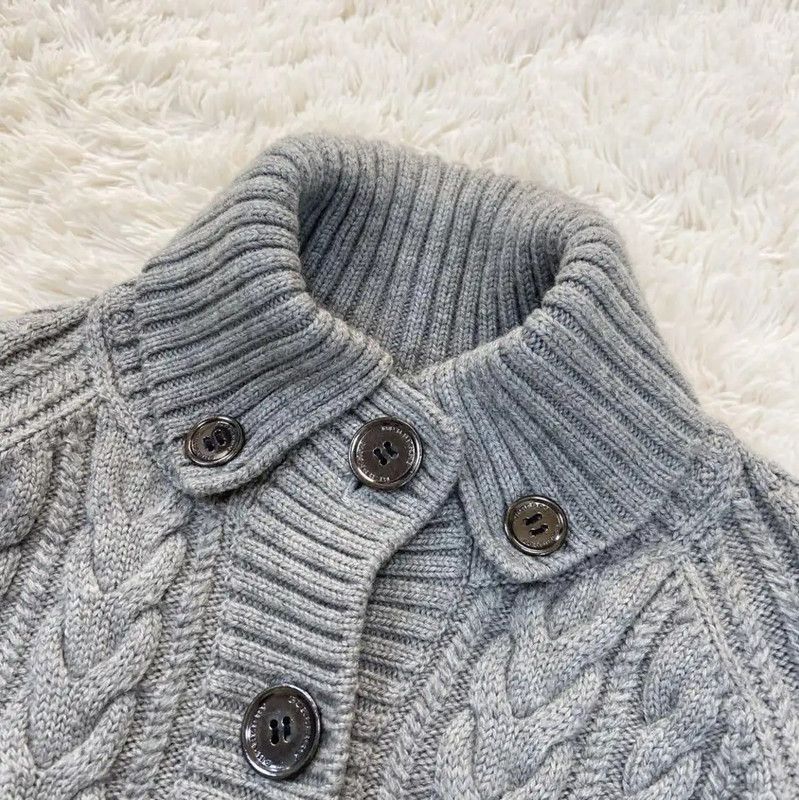 Burberry Burberry Gray Wool Short Sleeve Cardigan Size S / US 4 / IT 40 - 3 Thumbnail