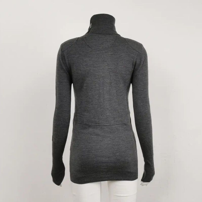Burberry Burberry Gray Wool Blend Monogram Knit Top Size S / US 4 / IT 40 - 2 Thumbnail