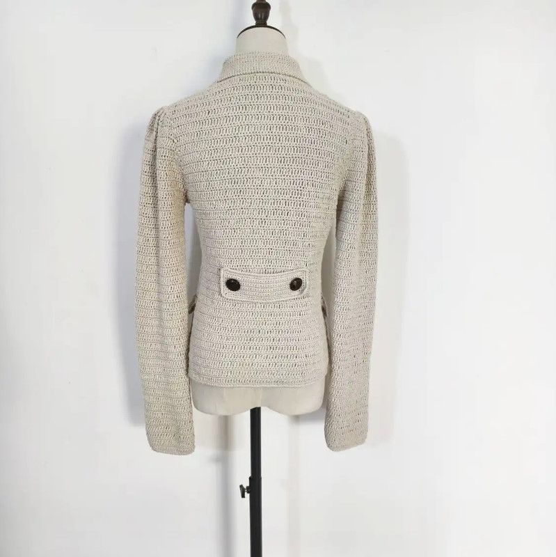 Burberry Burberry Spring Autumn Beige Cotton-Blend Cardigan Size M / US 6-8 / IT 42-44 - 5 Thumbnail