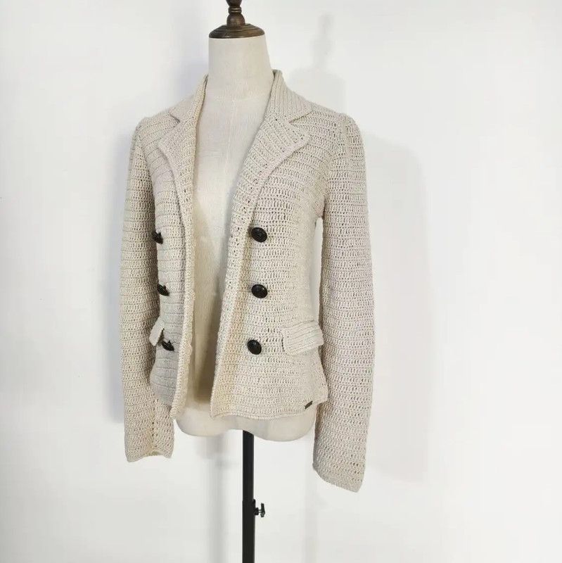 Burberry Burberry Spring Autumn Beige Cotton-Blend Cardigan Size M / US 6-8 / IT 42-44 - 4 Thumbnail