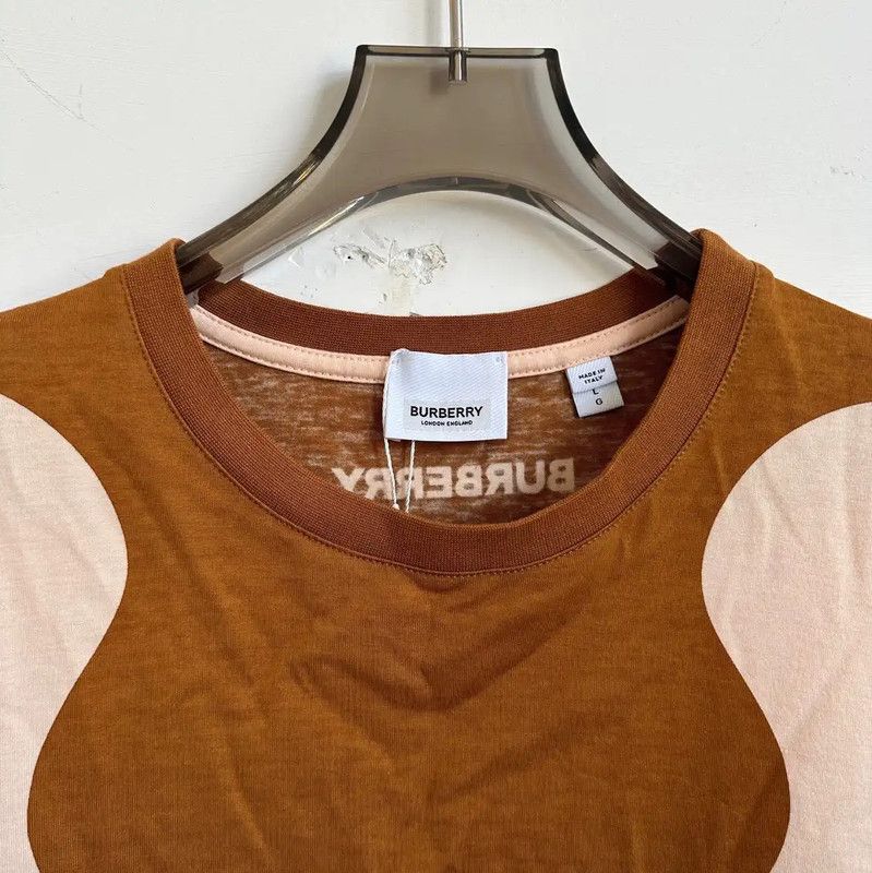 Burberry Burberry Women's Brown Cotton T-Shirt Size L / US 10 / IT 46 - 3 Thumbnail