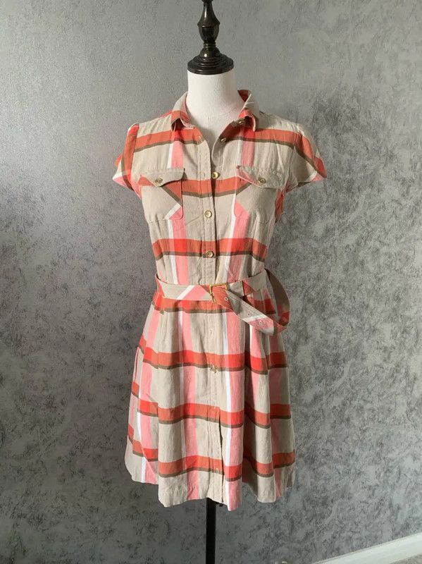 Burberry Burberry Colorblock Cotton Short Sleeve Dress Size M / US 6-8 / IT 42-44 - 2 Thumbnail