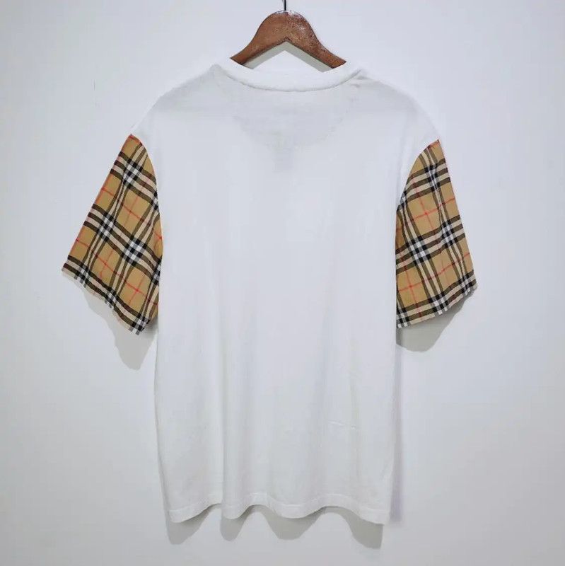 Burberry Burberry White Cotton T-Shirt with Iconic Sleeves Size XL / US 12-14 / IT 48-50 - 2 Thumbnail
