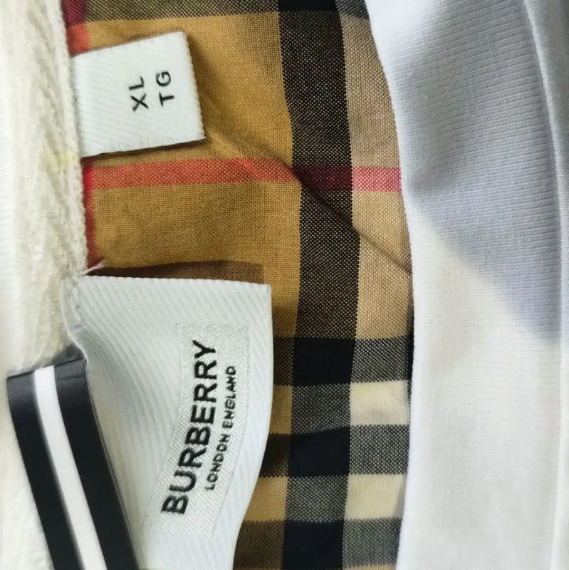 Burberry Burberry White Cotton T-Shirt with Iconic Sleeves Size XL / US 12-14 / IT 48-50 - 3 Thumbnail