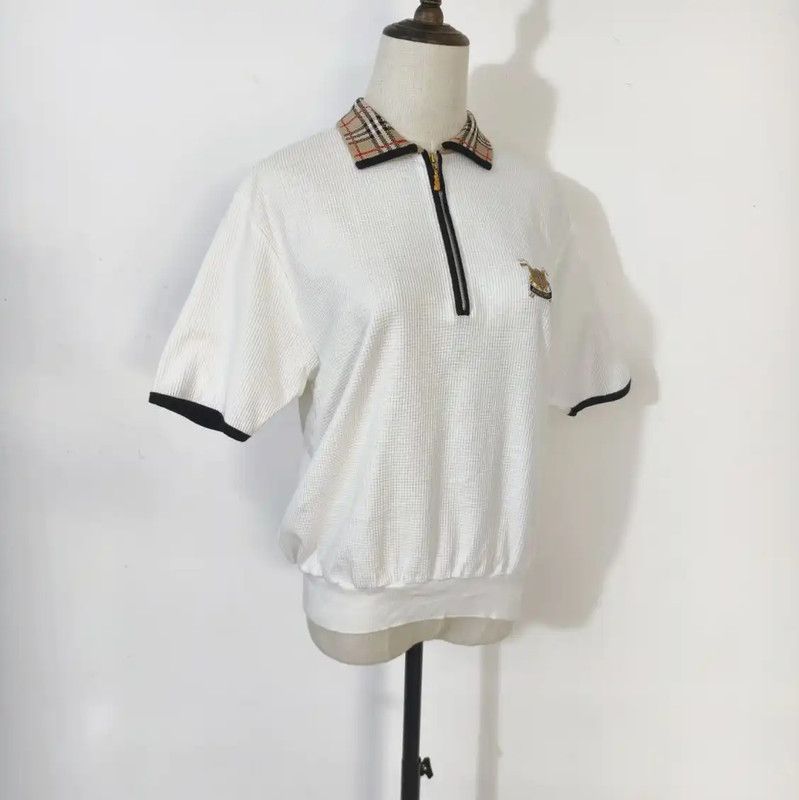 Burberry Burberry White Cotton Blend Summer T-Shirt Size L / US 10 / IT 46 - 4 Thumbnail