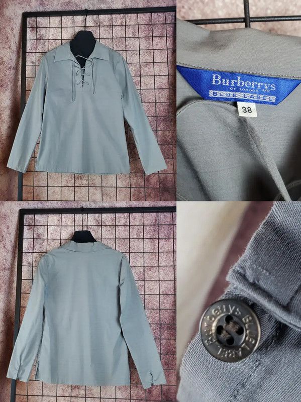Burberry Burberry Gray Cotton Blend Long Sleeve Shirt Size M / US 6-8 / IT 42-44 - 2 Thumbnail