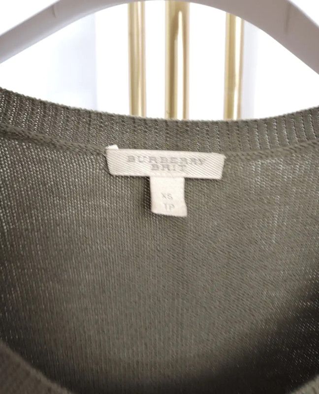 Burberry Burberry Green Wool Check Knit Sweater Size XS / US 0-2 / IT 36-38 - 4 Thumbnail