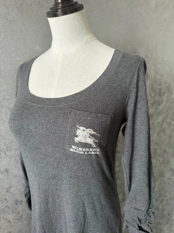 Burberry Burberry Gray Cotton Long Sleeve Dress Size M / US 6-8 / IT 42-44 - 4 Thumbnail