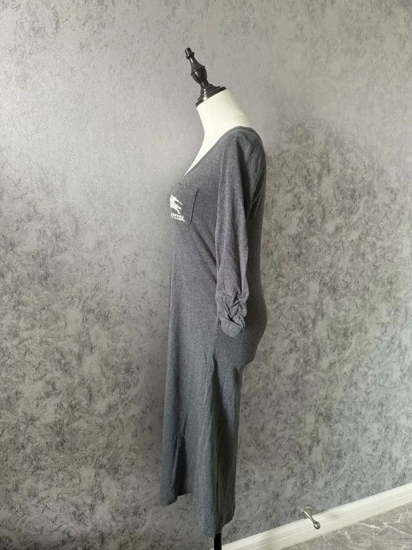 Burberry Burberry Gray Cotton Long Sleeve Dress Size M / US 6-8 / IT 42-44 - 2 Thumbnail