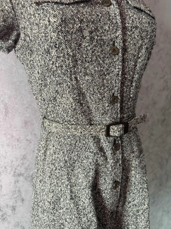 Burberry Burberry Grey Wool Blend Midi Dress Size L / US 10 / IT 46 - 7 Thumbnail