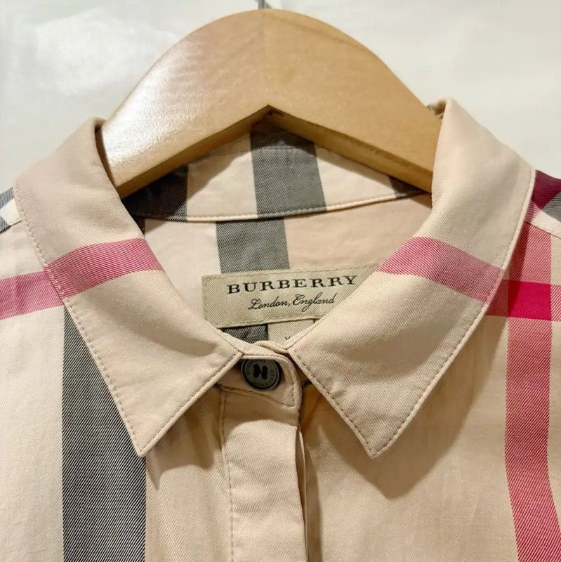 Burberry Burberry Khaki Check Long Sleeve Shirt Size XS / US 0-2 / IT 36-38 - 3 Thumbnail