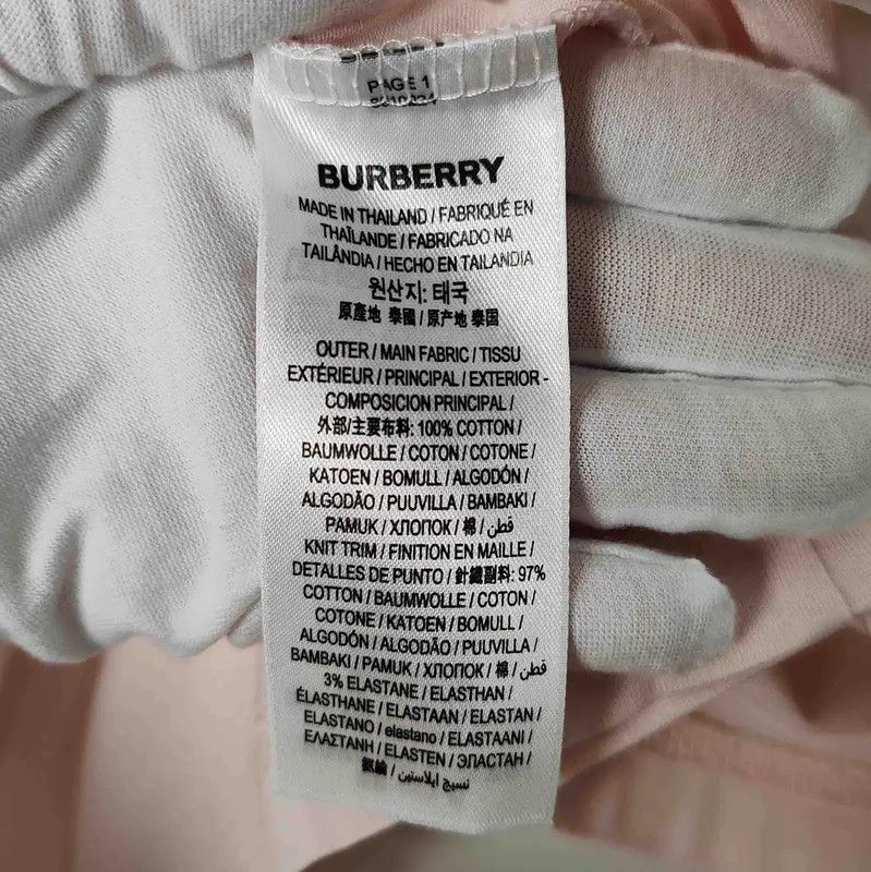 Burberry Burberry Pink Cotton T-Shirt for Women Size S / US 4 / IT 40 - 4 Thumbnail